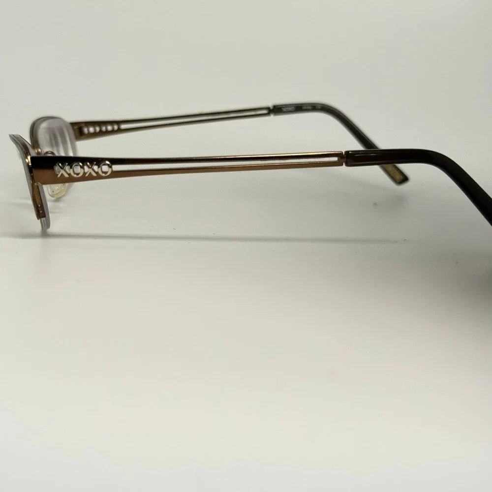 XOXO Flirty Brown Metallic Semi Rimless Cat Eye Eyeglass Frames 52-17-140